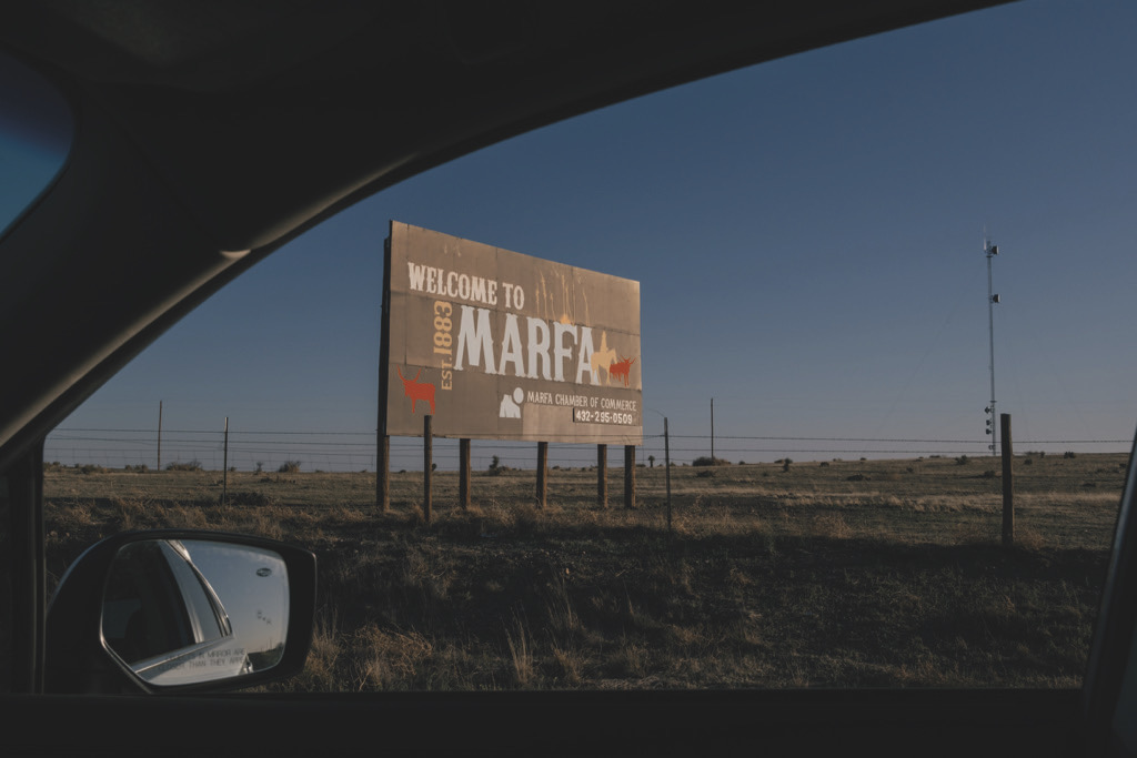 Billboard in Marfa, Texas. Photo by Harmon Li for Lonely Planet.