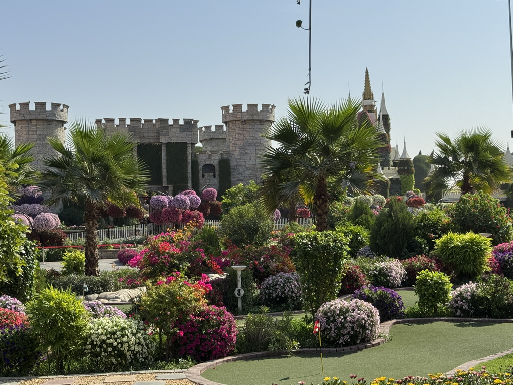 The Dubai Miracle Garden Floral Castle is straight out of a fairytale.