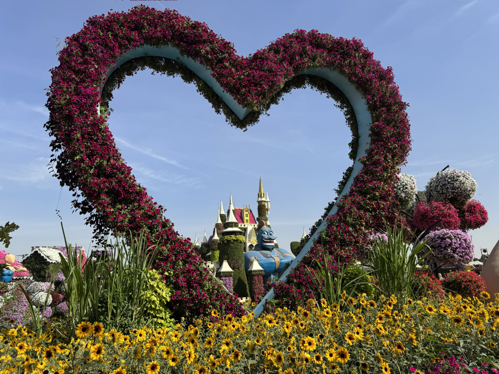Marnong Estate One of the heart shapes covered with blooms.