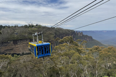 The Scenic World Skyway journey across the valley offers epic views of the Three Sisters.