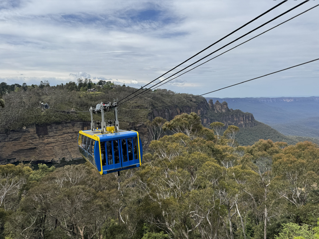 The Scenic World Skyway journey across the valley offers epic views of the Three Sisters.