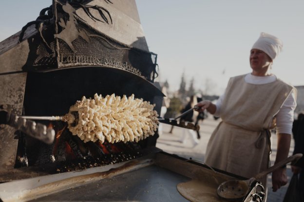 Šakotis, or tree cake, is one of the iconic dishes of Lithuanian cuisine.