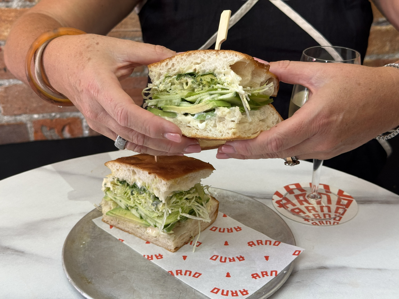 At Arno Deli, choose any panino from the menu and a glass of house wine for $30.