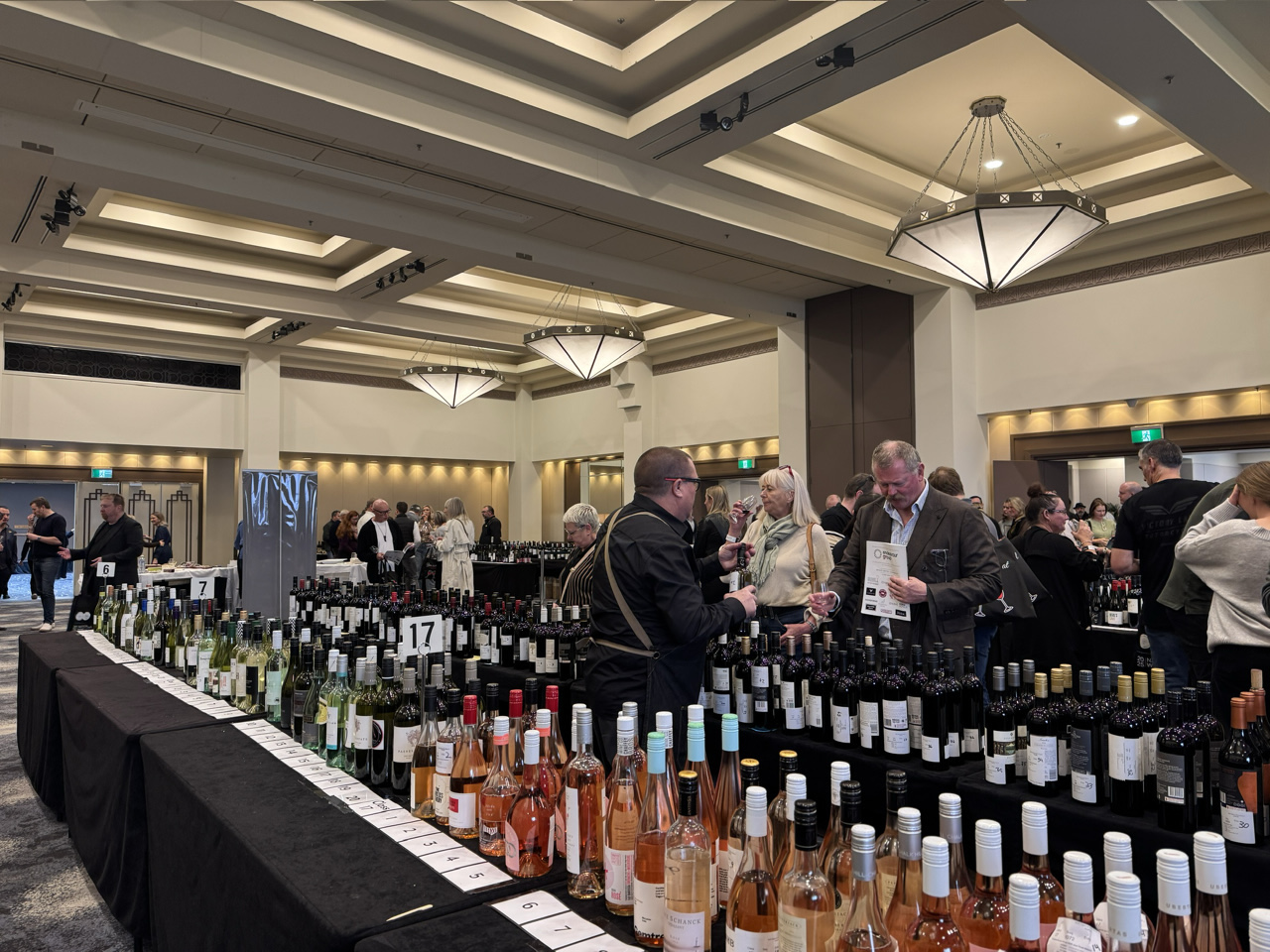 Sampling Australia’s best wines during the National Wine Festival at the Hyatt Hotel Canberra.