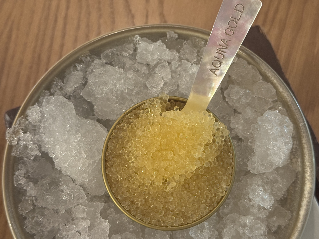 What a treat to taste Aquna Gold Murray Cod caviar.