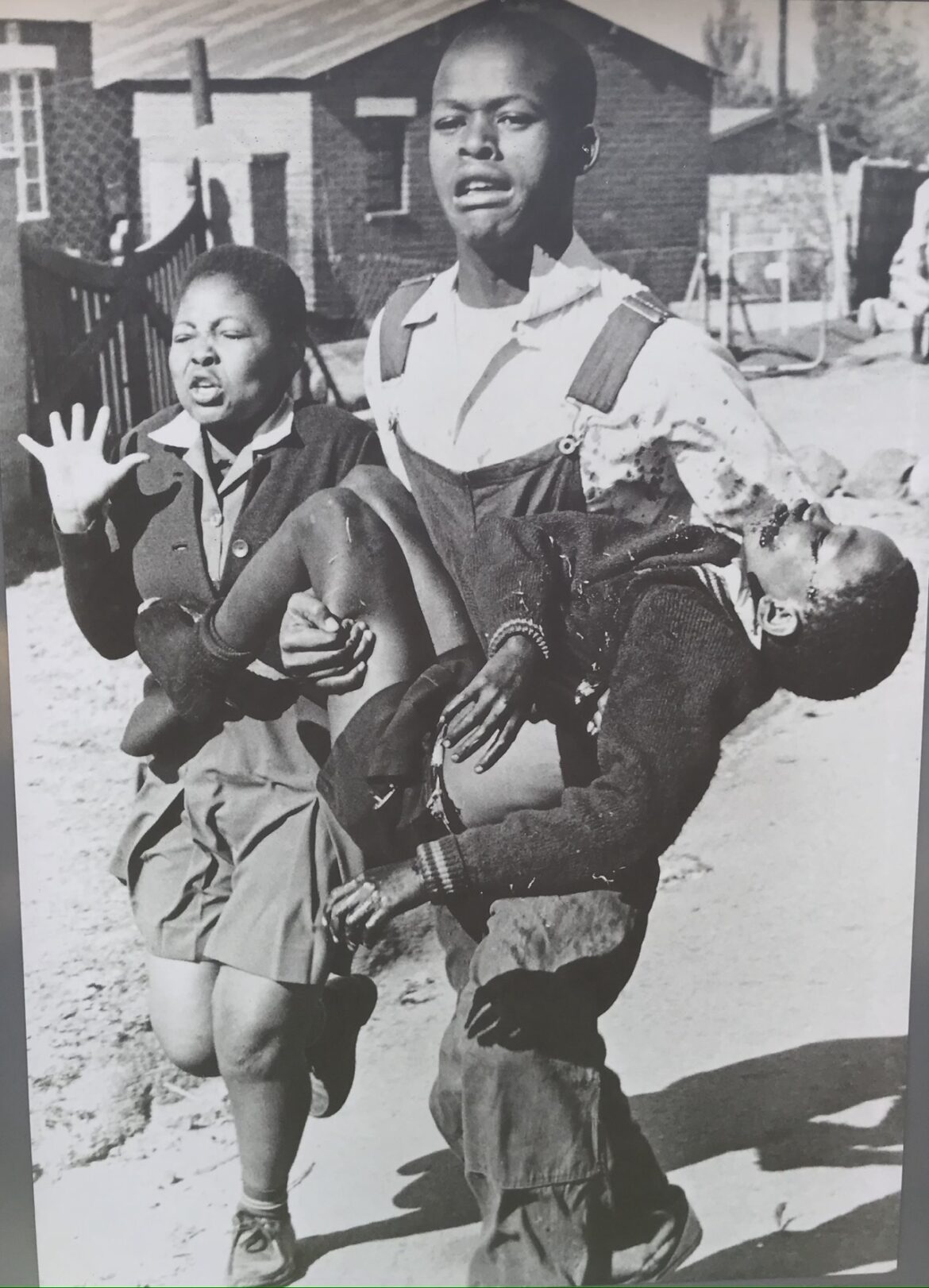 Sam Nzima’s photo of Mbuyisa Makhubo carrying the mortally wounded Hector Pieterson.