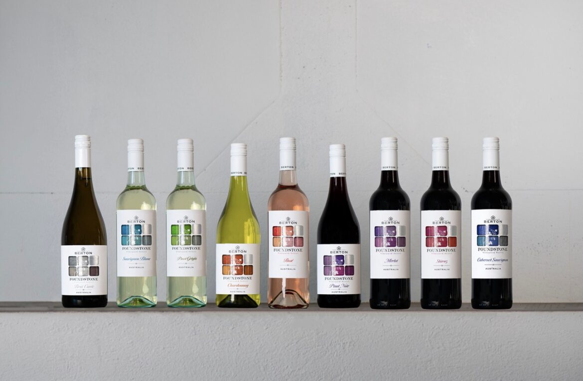 Berton Vineyards’ Foundstone range with its new labels.