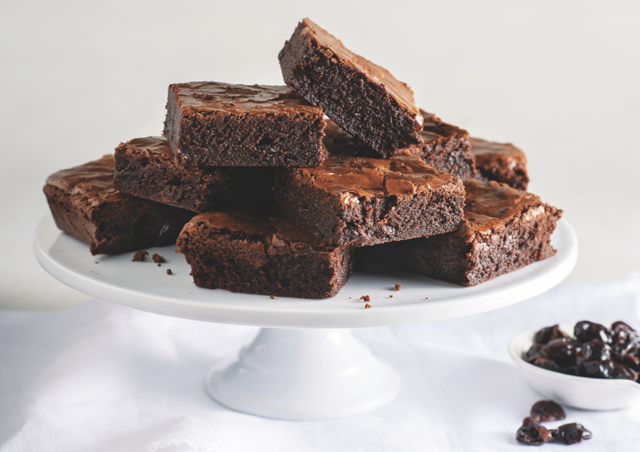 Divine Sour Cherry Chocolate Brownies, from A Year of Jewish Cooking.