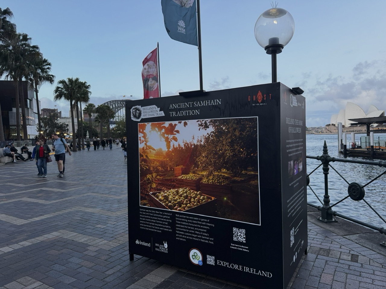 Boxes on the Art Dark Trail at Circular Quay and The Rocks reveal different chapters of the Halloween story.