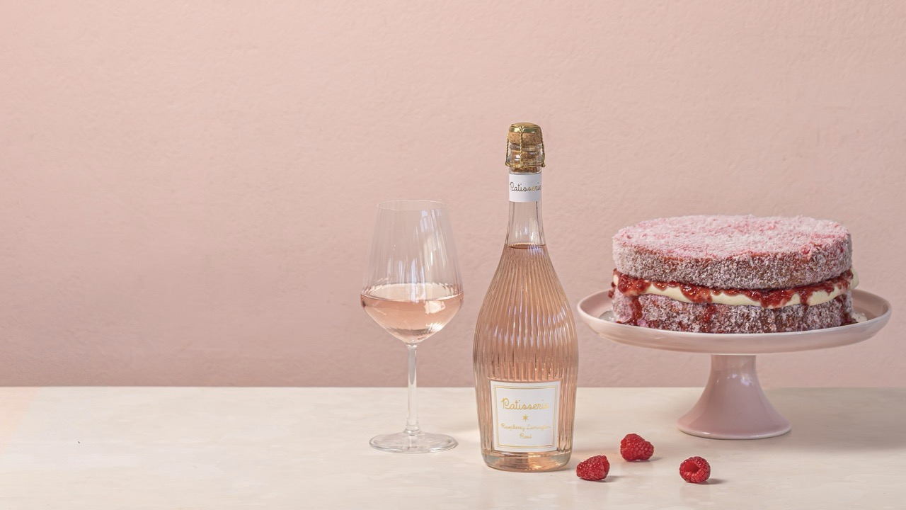 Patisserie Raspberry Lamington Rosé made in collaboration with Cakeboi.